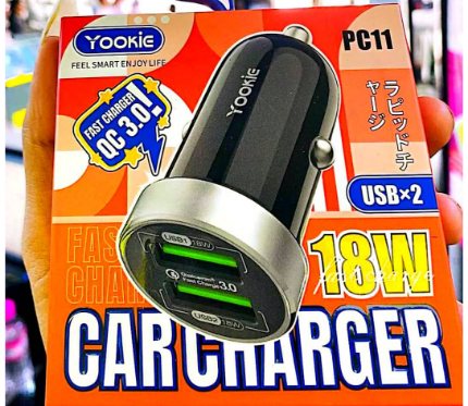 Chargers + Cables Yookie fast Car Charger PC11 18W 2output black